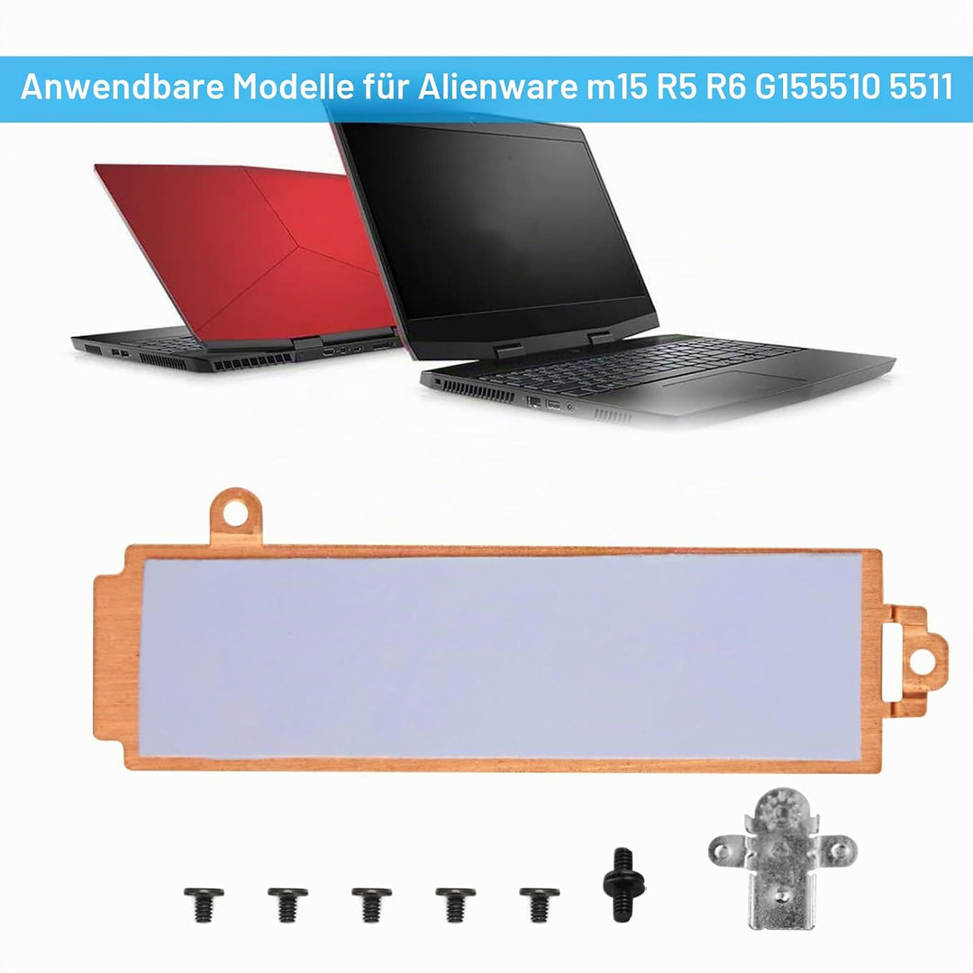 M.2 2280 SSD Kühlkörper für Laptop, Kupfer SSD-Kühlkörperabdeckung mit Halterung, Festplatten-Kühlkö