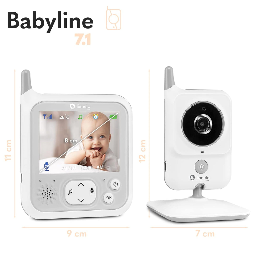 LIONELO Babyline 7.1 Babyphone mit Kamera und Empfänger, Reichweite bis zu 260 m, Kommunikation in b