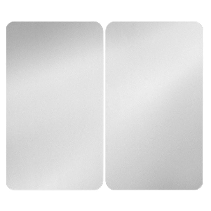 WENKO Herdabdeckplatte Universal Silber, 2er Set Herdabdeckung für alle Herdarten, Gehärtetes Glas,