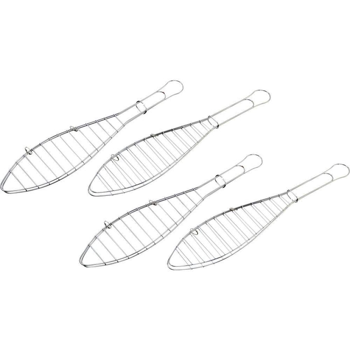 tepro Grillzubehör Fischbräter 4er-Set, für je einen Fisch, verchromt, Länge: ca. 42 cm