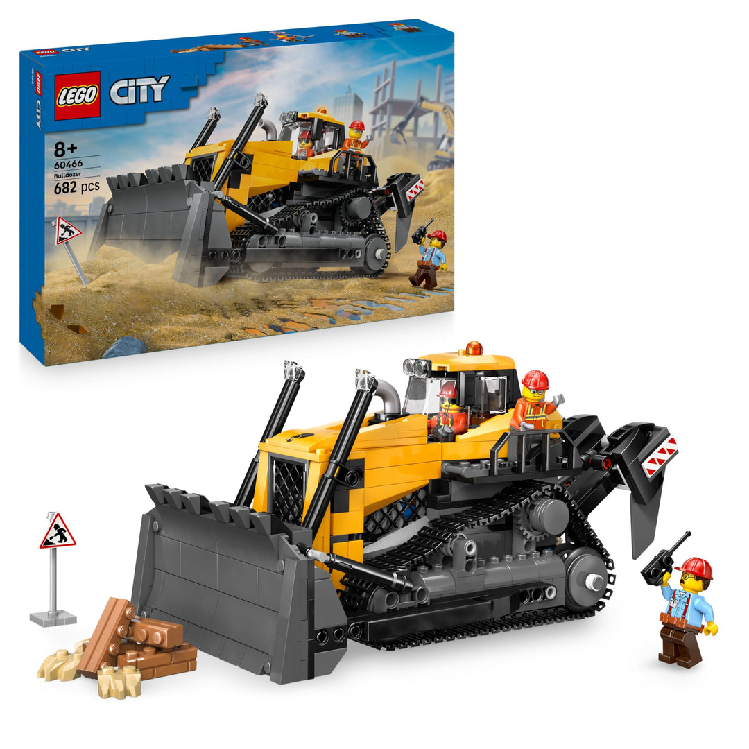 LEGO City Gelber Bulldozer Set – Spielzeugbaustelle, BAU- und Spielset – wirklichkeitsgetreue Baumas