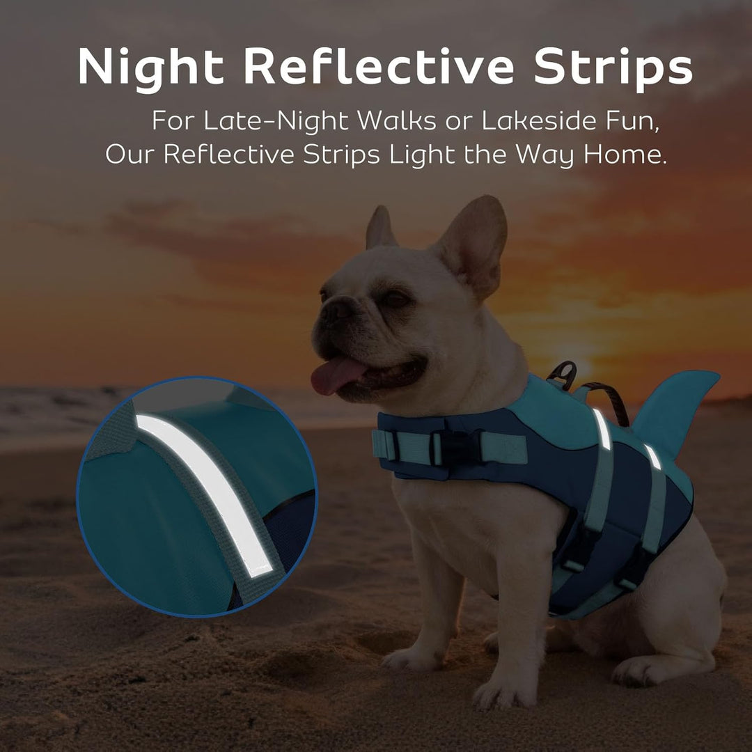 CITÉTOILE Schwimmweste Hund Hai, Hundeschwimmweste &amp; Dog Life Jacket Verstellbar mit Griff und Refle