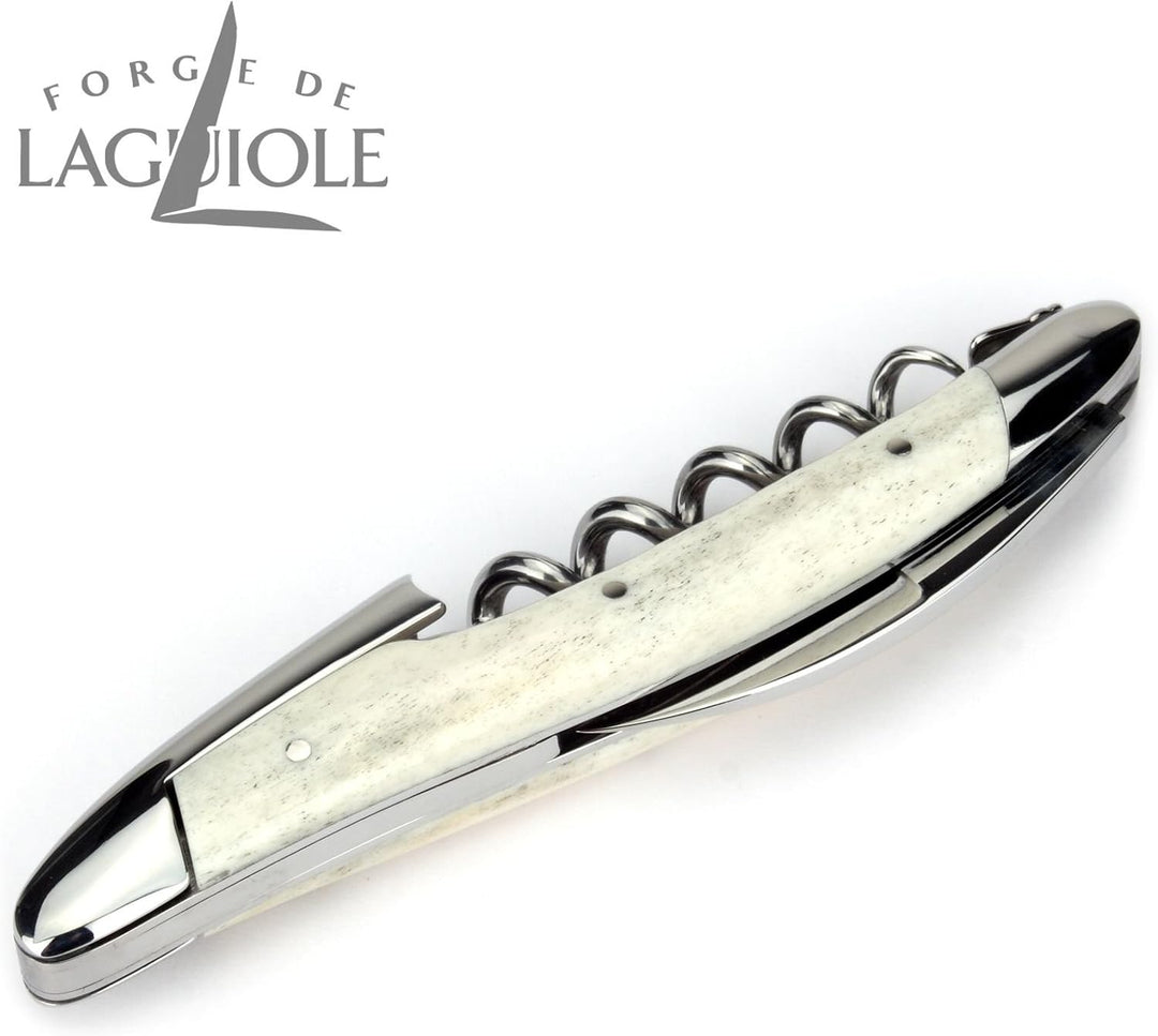 Forge de Laguiole - Kellnermesser Frankreich - Griff Knochen - Edelstahl glänzend - Original mit Zer