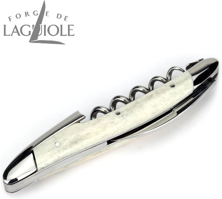 Forge de Laguiole - Kellnermesser Frankreich - Griff Knochen - Edelstahl glänzend - Original mit Zer