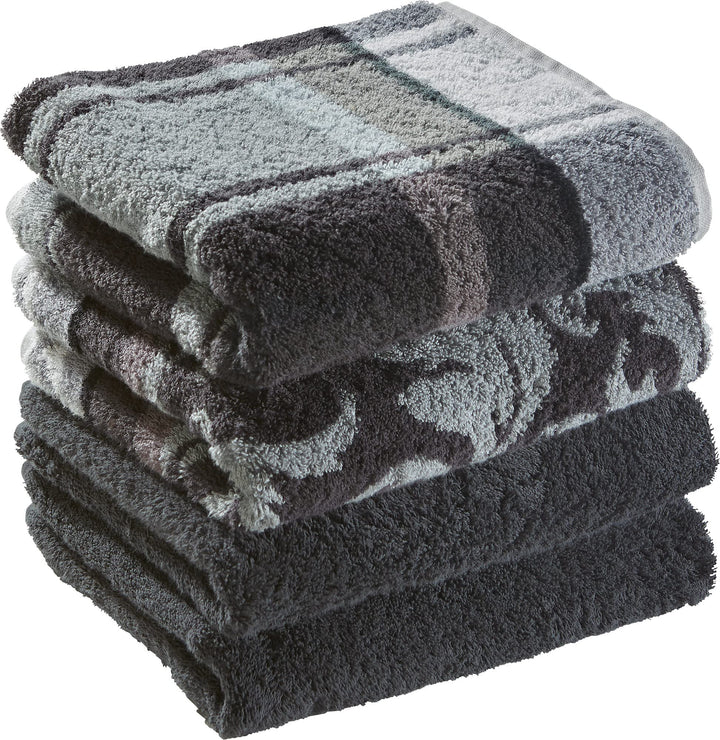 Erwin Müller Handtuch-Set 4er-Pack - Ludwigsburg - 100% Baumwolle - grau Grösse 50x100 cm - kuschelw