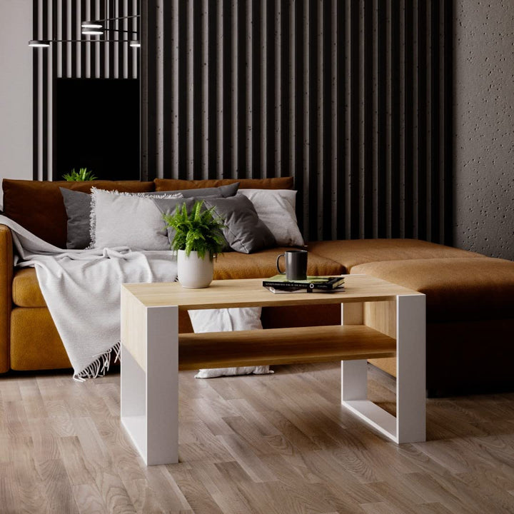 MRBLS Couchtisch – modernes rustikales Design – Wohnzimmer-Tisch Beistelltisch Kaffeetisch Sofatisch