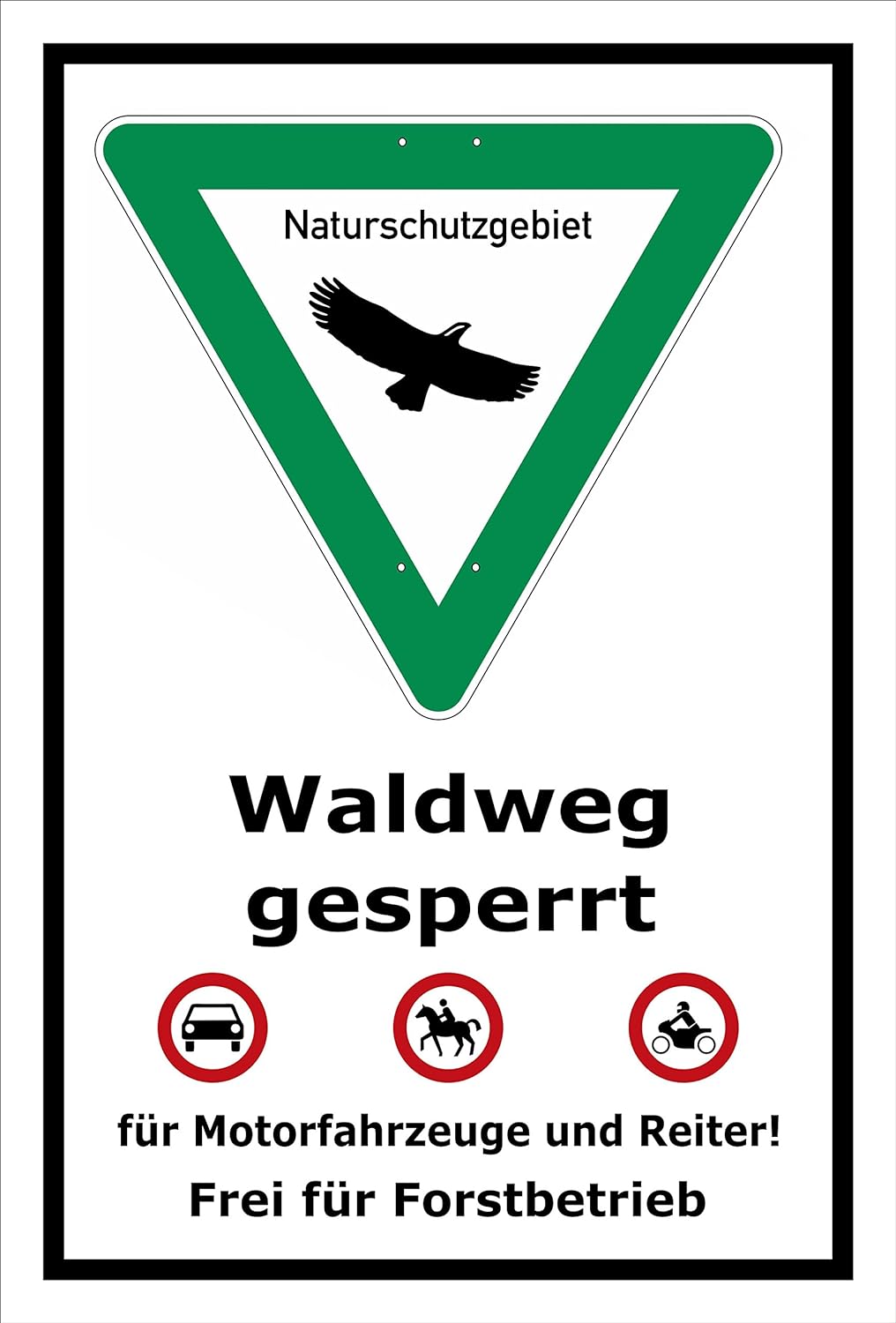 Melis Folienwerkstatt Schild Naturschutzgebiet Waldweg - 60x40cm - 3mm Aluverbund – 20 VAR S00359-03