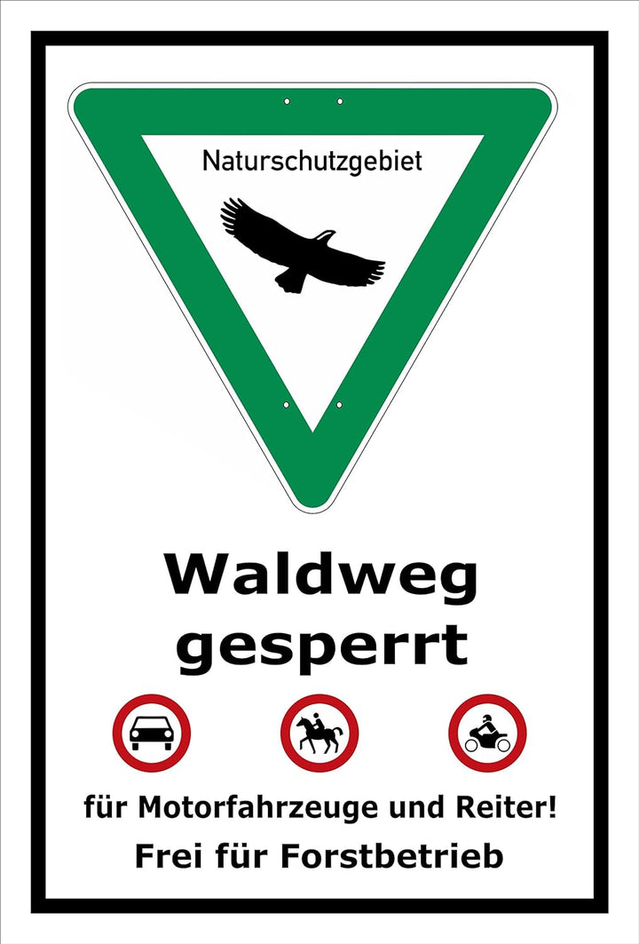 Melis Folienwerkstatt Schild Naturschutzgebiet Waldweg - 60x40cm - 3mm Aluverbund – 20 VAR S00359-03