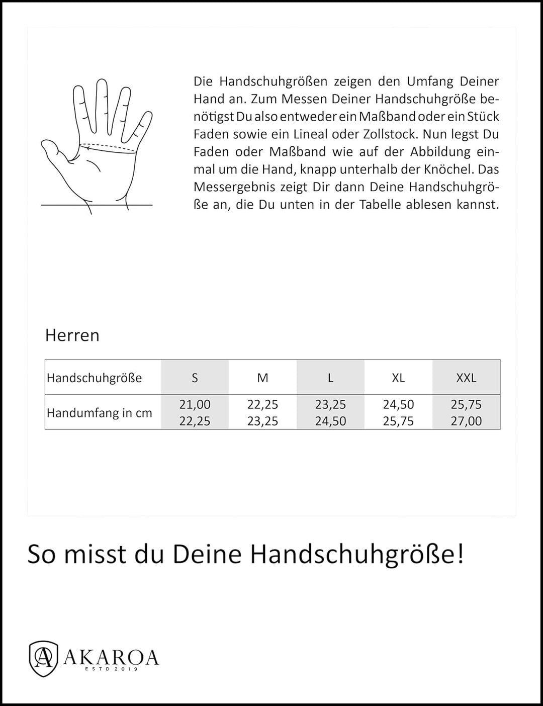 AKAROA ESTD 2019 Lederhandschuhe Herren TIM, Touchscreen Funktion, italienisches Leder, recyceltes S