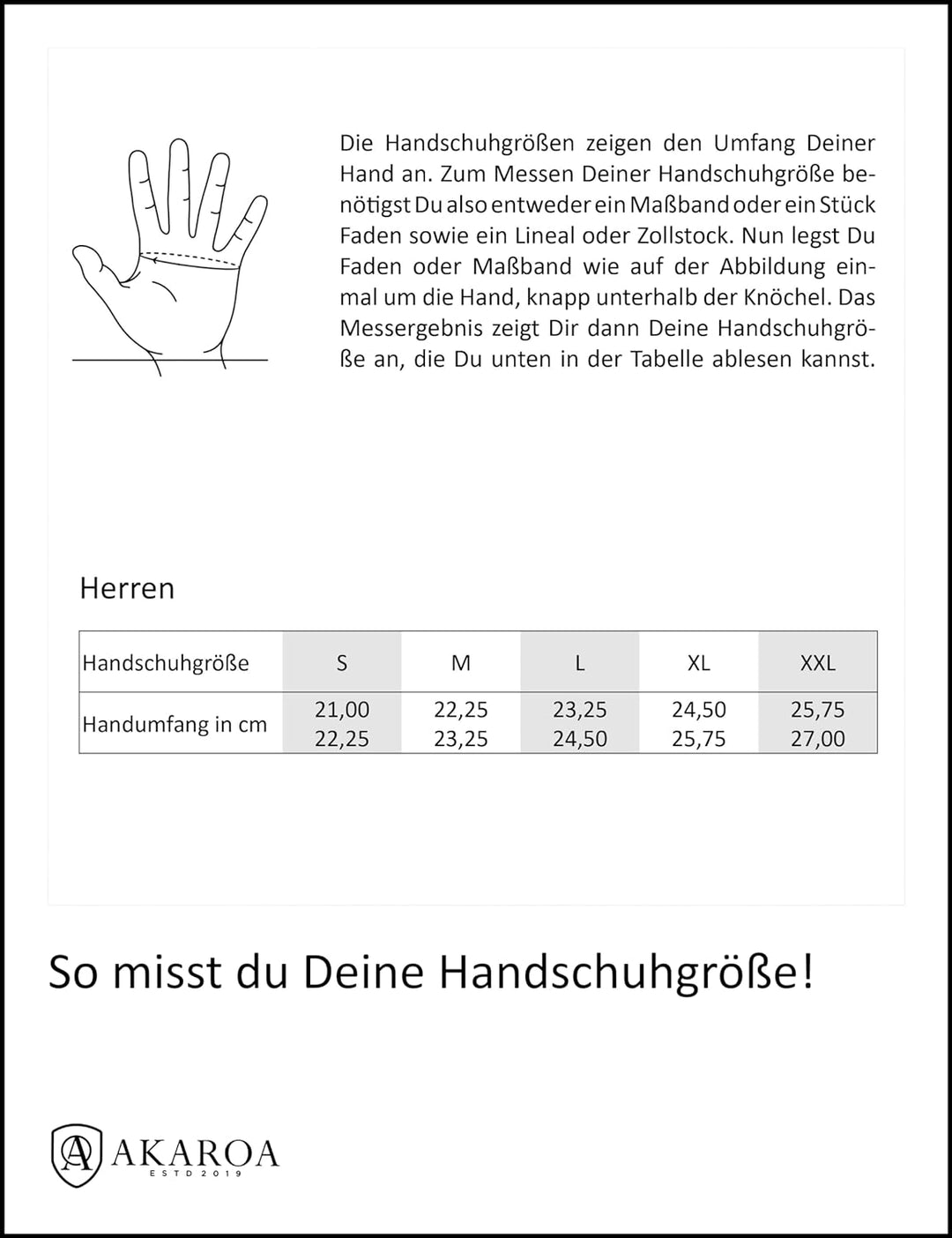 AKAROA ESTD 2019 Lederhandschuhe Herren TIM, Touchscreen Funktion, italienisches Leder, recyceltes S