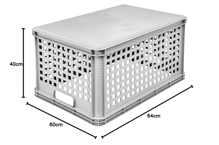 keeeper Transportkorb-Set, 3 x 64 l, Stapelbar, Polypropylen, Robert, Nordic Grey Nordic Grey 3 x 64