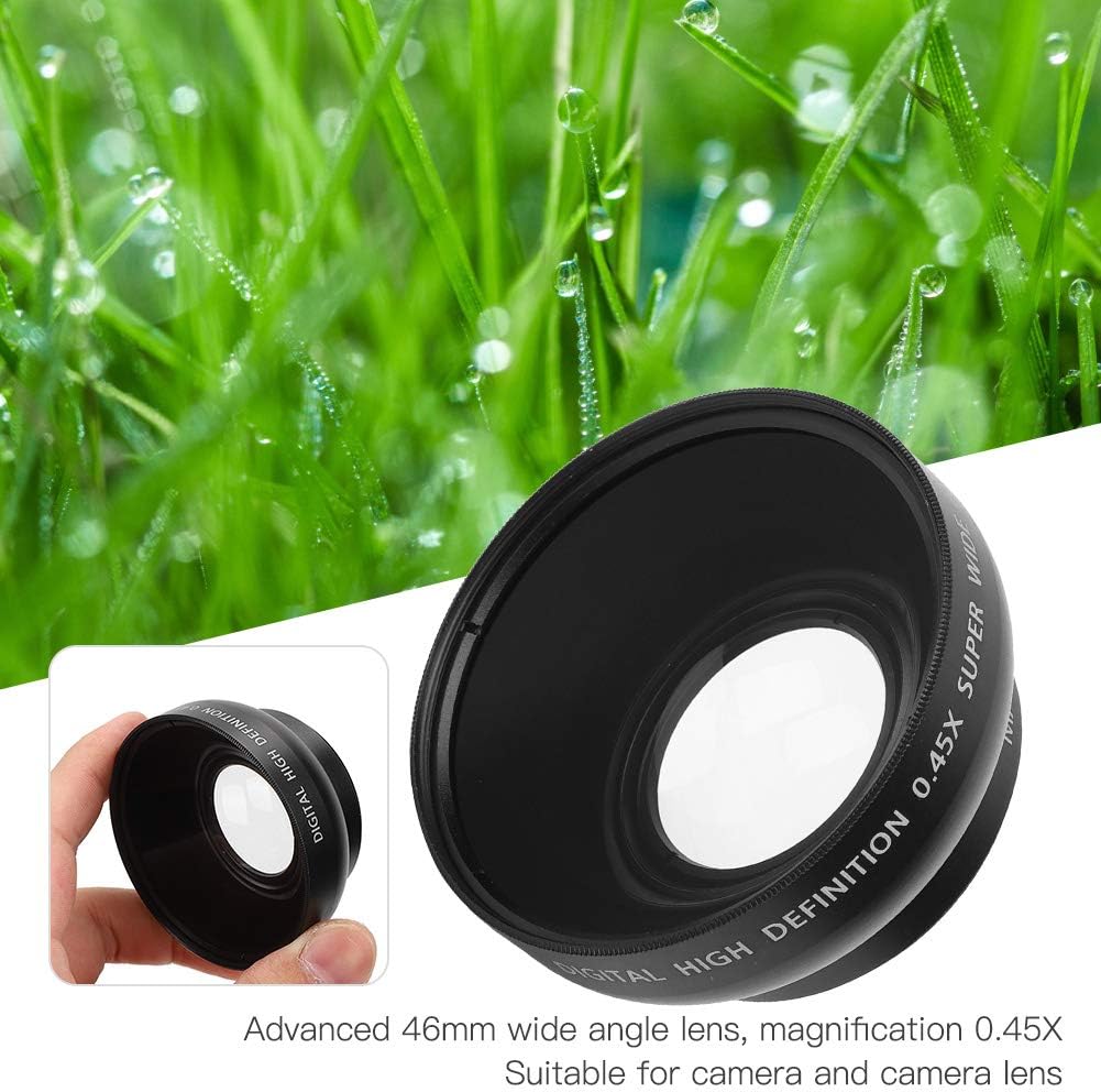 Zunate 46mm-Weitwinkelobjektiv für Kameras, 0,45-Fach Weitwinkel-Makroobjektiv Universal für für für