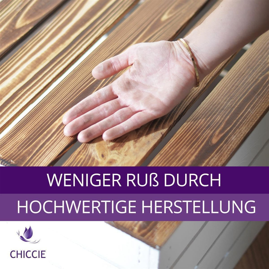 CHICCIE 2 Set Holzkiste Grete Weiss Geflammt 50x40x30cm - Kurzes Regal Weinkiste Kurzes Weisses Rega
