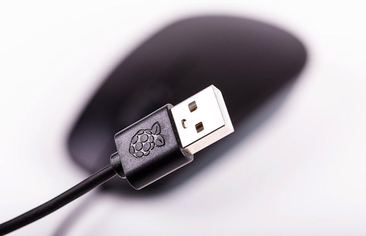 offizielle Raspberry Pi Maus + Tastatur, DE-Layout, inkl. 3 Port USB Hub, schwarz/grau