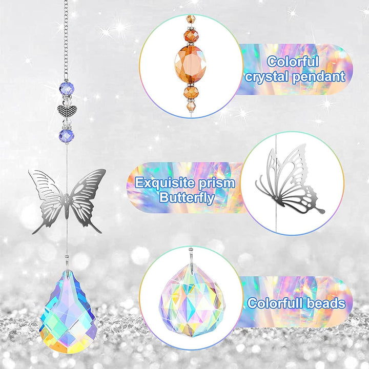 Kristall-Sonnenfänger, Crystal Suncatcher, hängendes Glas, Sonnenfänger, Prismen-Anhänger, Regenboge