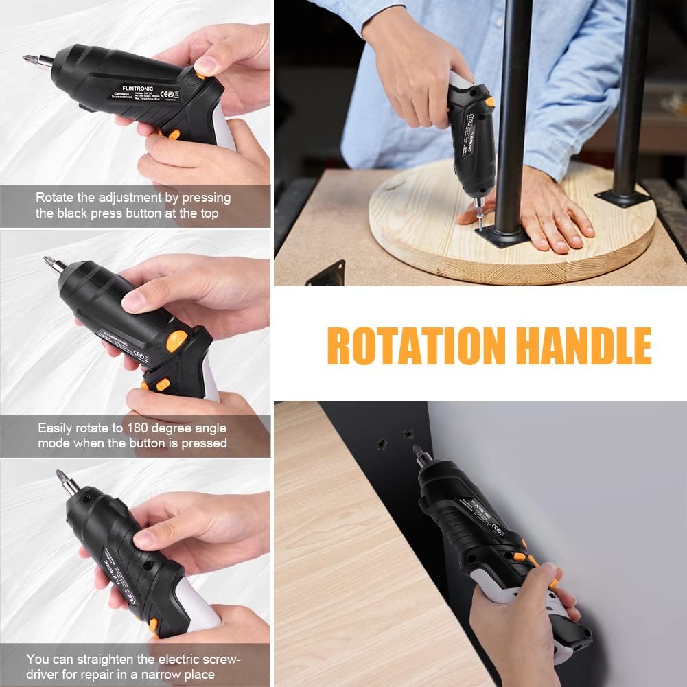 Flintronic kabelloses Schraubendreher-Set, 3,5 N·m, 3,6 V/1300 mAh wiederaufladbarer Bohrmaschinentr