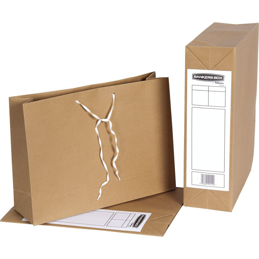 Bankers Box Basics Aufbewahrungstasche (Folio-Format, 101 x 254 x 356 mm) 25 Stück braun 1 weiss, 1