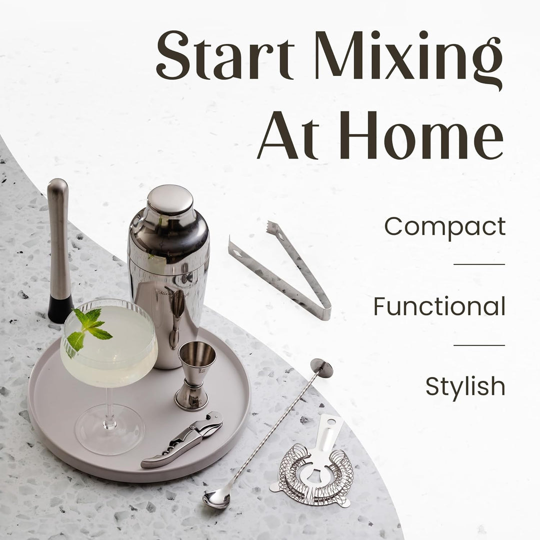 Mixology & Craft Cocktail Set (10-TLG.) - Edles Cocktail Shaker Set mit Shaker aus Edelstahl und Bar