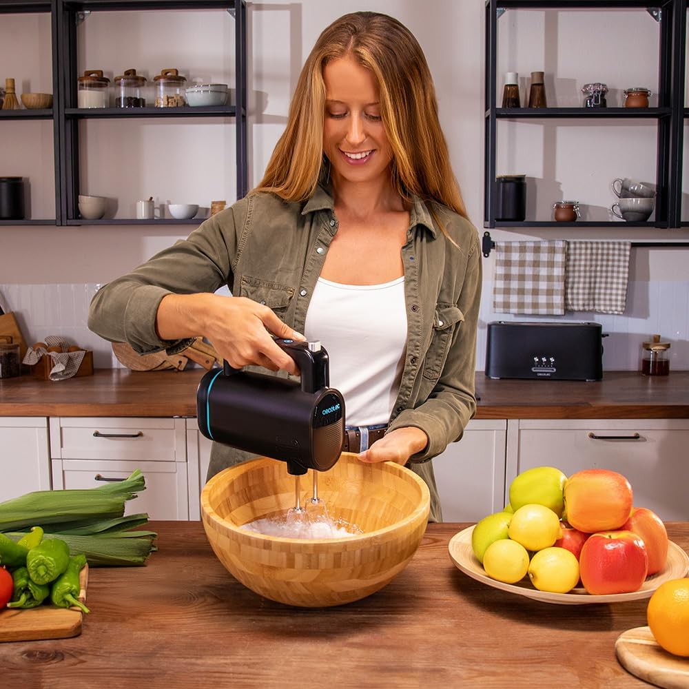Cecotec Akku Stabmixer Set BlendGo Pack, 30 Minuten Laufzeit | Stab-, Stand- und Handmixer, USB-C-An