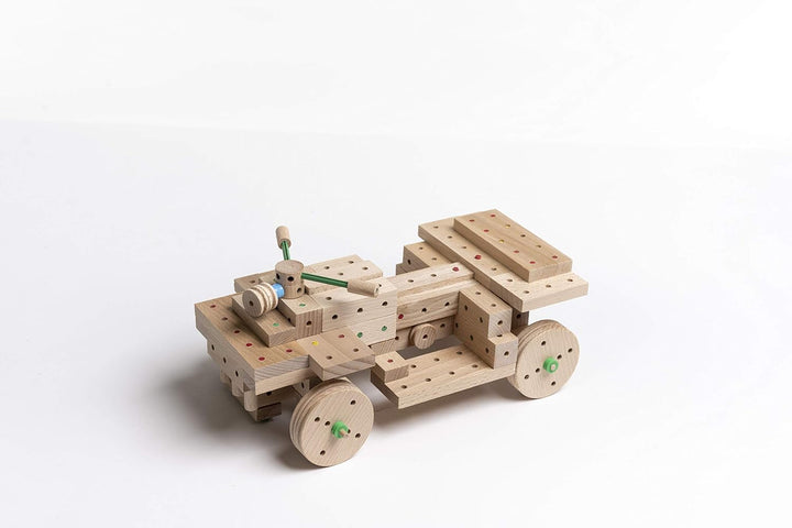 Matador 11717 E717 Baukasten, holzfarben, ab 5 Jahren , bunt Single, Single