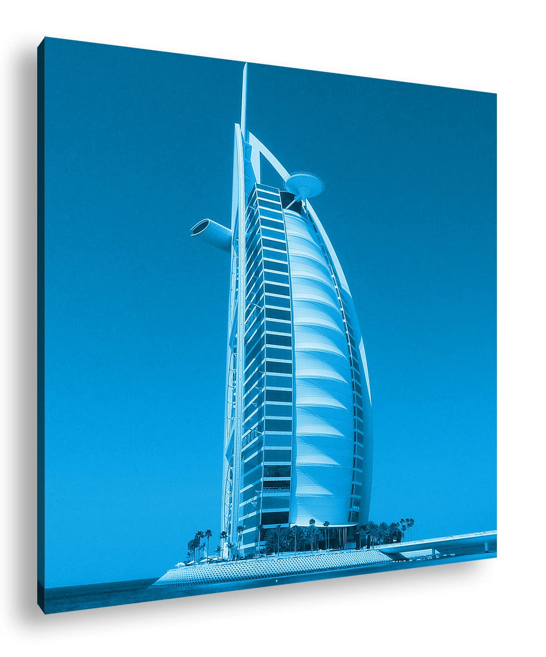 deyoli gigantisches Gebäude in Dubai Format: 40x40 Effekt: Monocrome Blau als Leinwandbild, Motiv fe