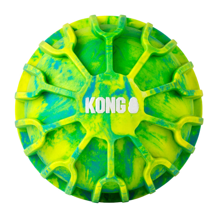 Kong Sport FlexBall – strapazierfähiges, federndes Apportierspielzeug mit Quietscher und griffigen R