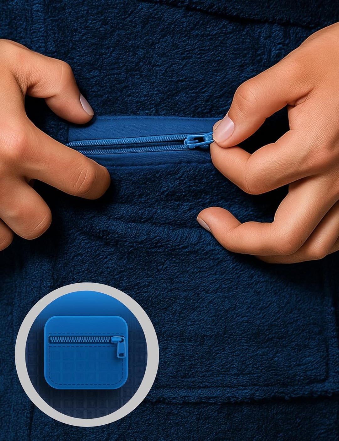 Morgenstern Bademantel Herren Kapuze Frottee 100% Baumwolle Lang Cadiz Salamanca XXL Marine, XXL Mar