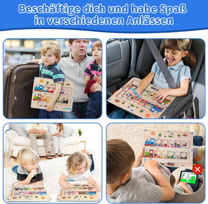 Montessori Spielzeug Magnetspiel Labyrinth ab 2 3 4 5 Jahre, Holzspielzeug Kinderspielzeug Lernspiel