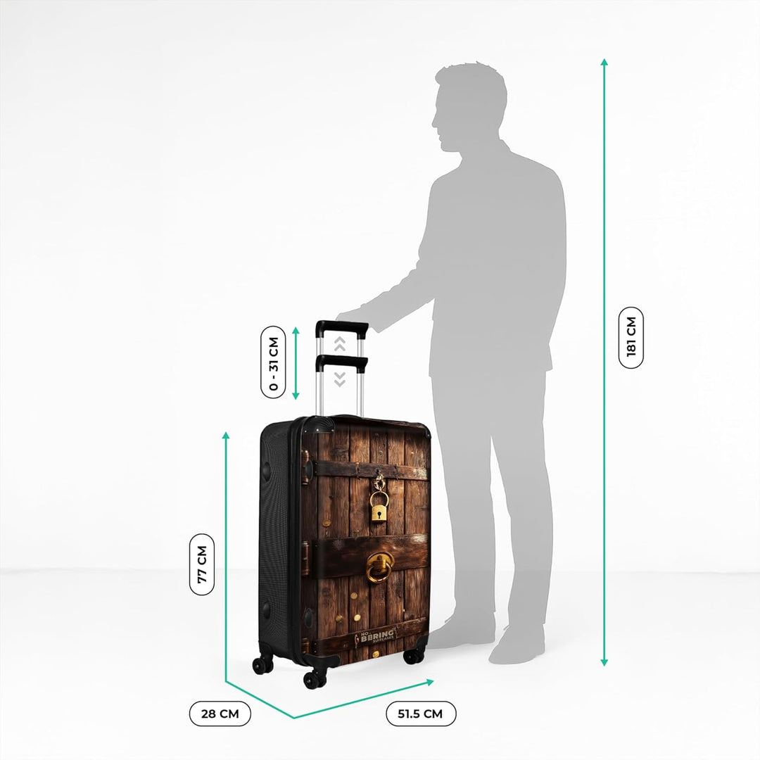 NoBoringSuitcases.com® Koffer XL Gross 77x51.5x28 cm Reisekoffer mit 4 Rollen Leicht Trolley Hartsch