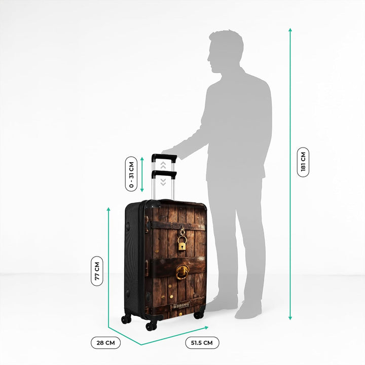NoBoringSuitcases.com® Koffer XL Gross 77x51.5x28 cm Reisekoffer mit 4 Rollen Leicht Trolley Hartsch
