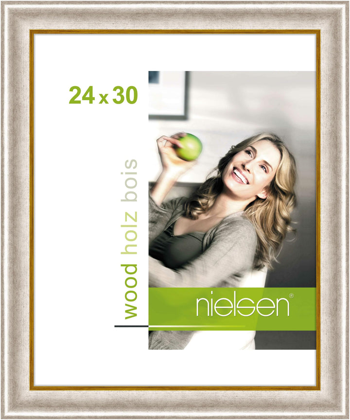 nielsen Holz Bilderrahmen Derby, 24x30 cm, Silber Silber 24 x 30 cm, Silber 24 x 30 cm