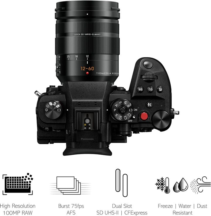 Panasonic LUMIX DC-GH6L Hybridkamera mit Objektiv Leica ES12060 (25 MP, Dual I.S, OLED-Sucher, Kälte