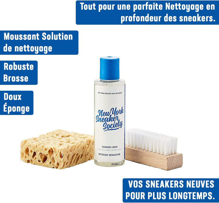 Sneaker Cleaner Set mit Schuhreinigungsmittel, Schwamm und Bürste - Schuhputzset by NEW YORK SNEAKER