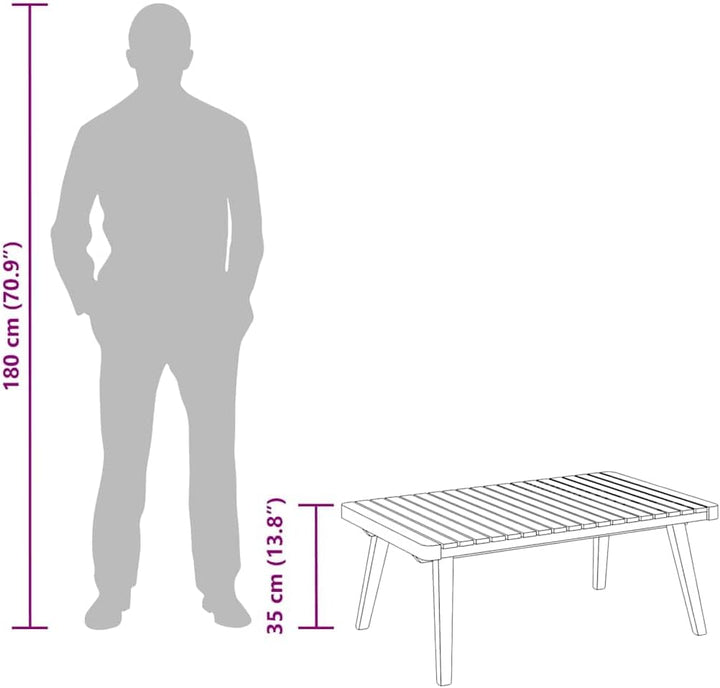 vidaXL Akazienholz Massiv Garten Couchtisch Beistelltisch Teetisch Gartentisch Holztisch Massivholzt