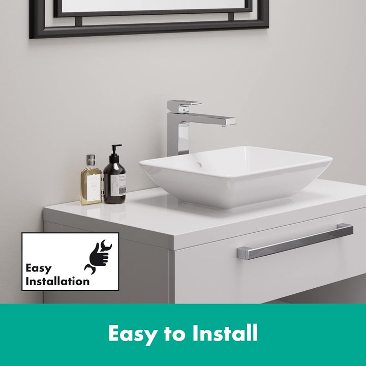 hansgrohe Waschtischarmatur Vernis Shape, Wasserhahn Bad mit Auslauf Höhe 190 mm, Badarmatur wassers