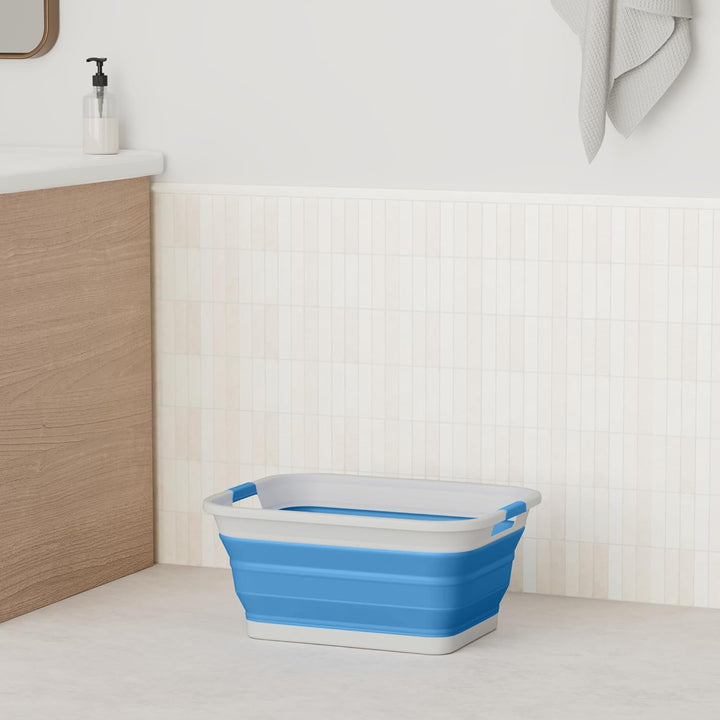 SAMMART 41L Collapsible Plastic Laundry Basket - Foldable Pop Up Storage Container/Organizer - Porta