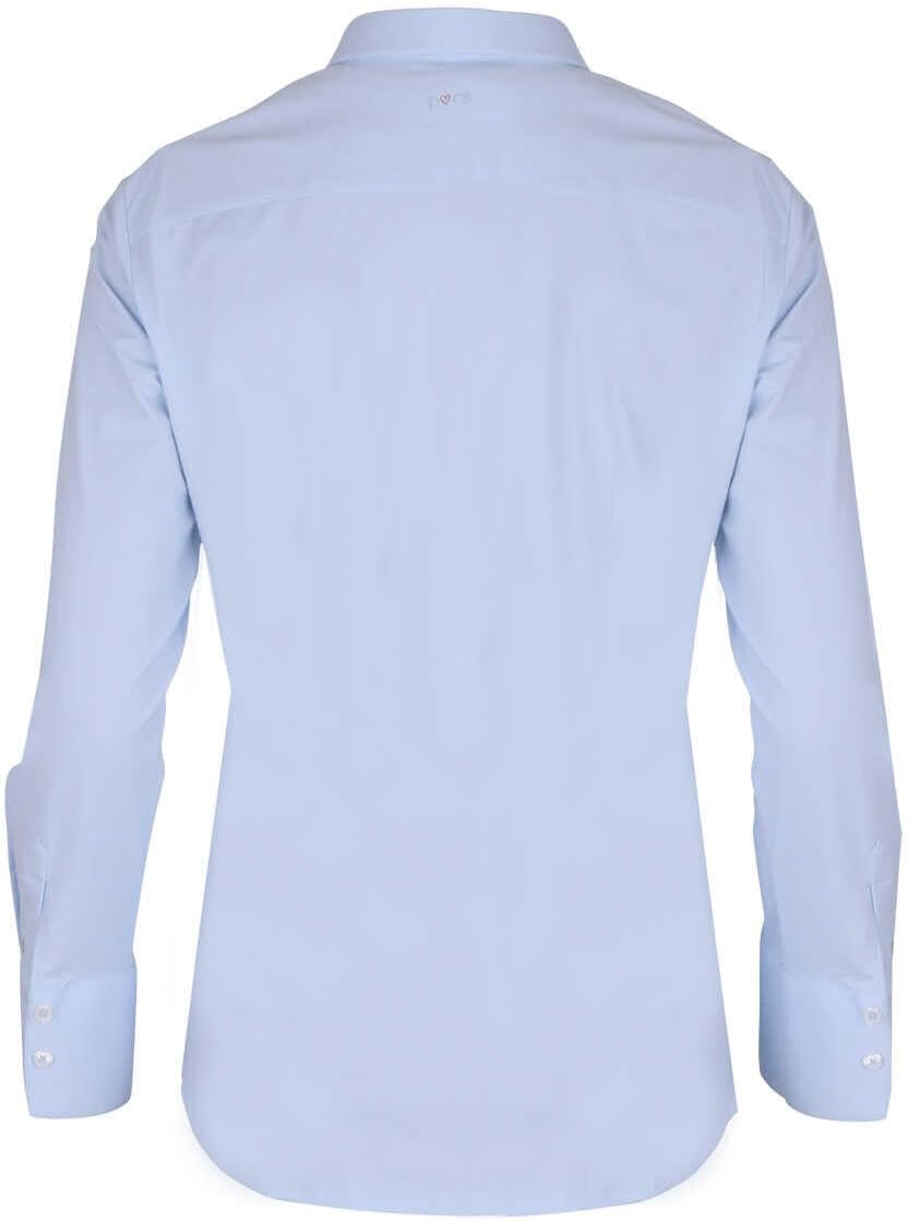 Pure Slim Functional Bluse Hemdenkragen hellblau
