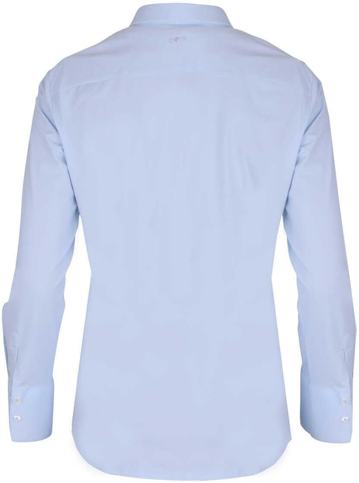 Pure Slim Functional Bluse Hemdenkragen hellblau