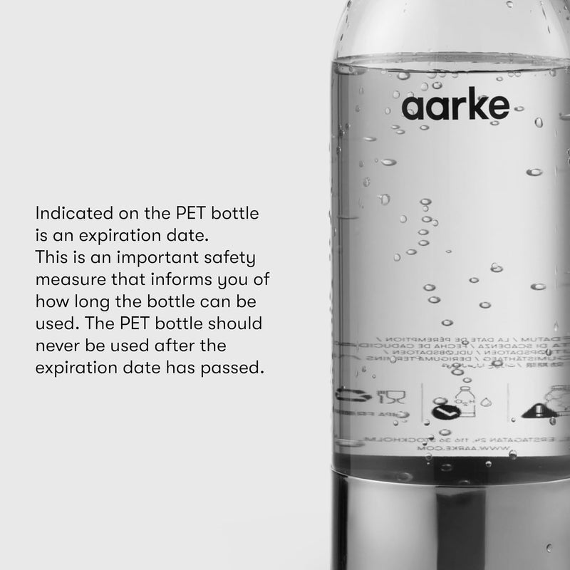 AARKE 2er-Pack PET-Flaschen für Wassersprudler Carbonator 3, BPA-frei mit Details in Edelstahl, 800m