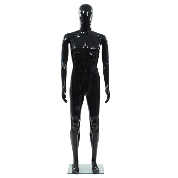 Festnight Männliche Schaufensterpuppe Schaufensterfigur mit Glassockel Ganzkörper 185 cm Drehbarer K
