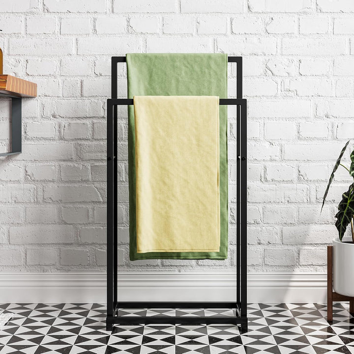 Handtuchhalter, Handtücher Handtuchständer freistehend mit 2 Handtuchstangen, Badezimmer Badetuchhal