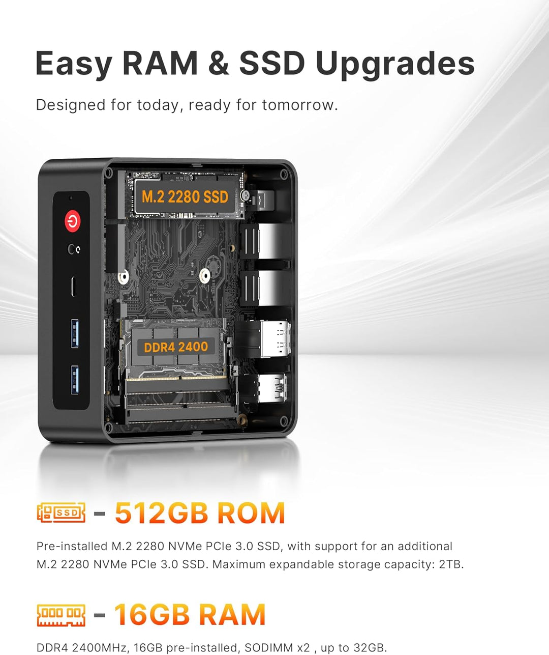 BOSGAME P4 Plus Dual 2,5G LAN Mini-PC, AMD Ryzen 7 5825U Prozessor (bis zu 4,5 GHz), Windows 11 Pro
