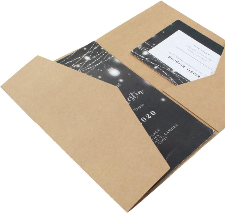 MillaSaw Handwerk Papier Einladungskarte Tasche für Hochzeit Verlobung Bridal Shower Geburtstag 25 S