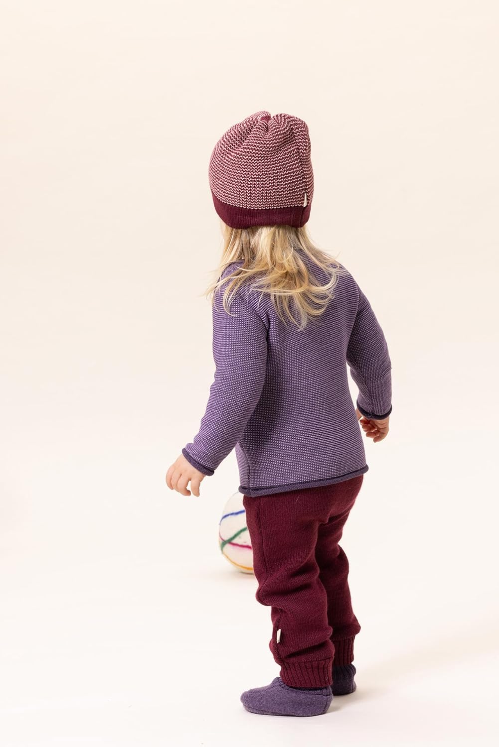 Disana Melange-Pullover, 100% Bio-Merinowolle GOTS, IVN Best | mit Knopfverschluss am Kragen | Baby