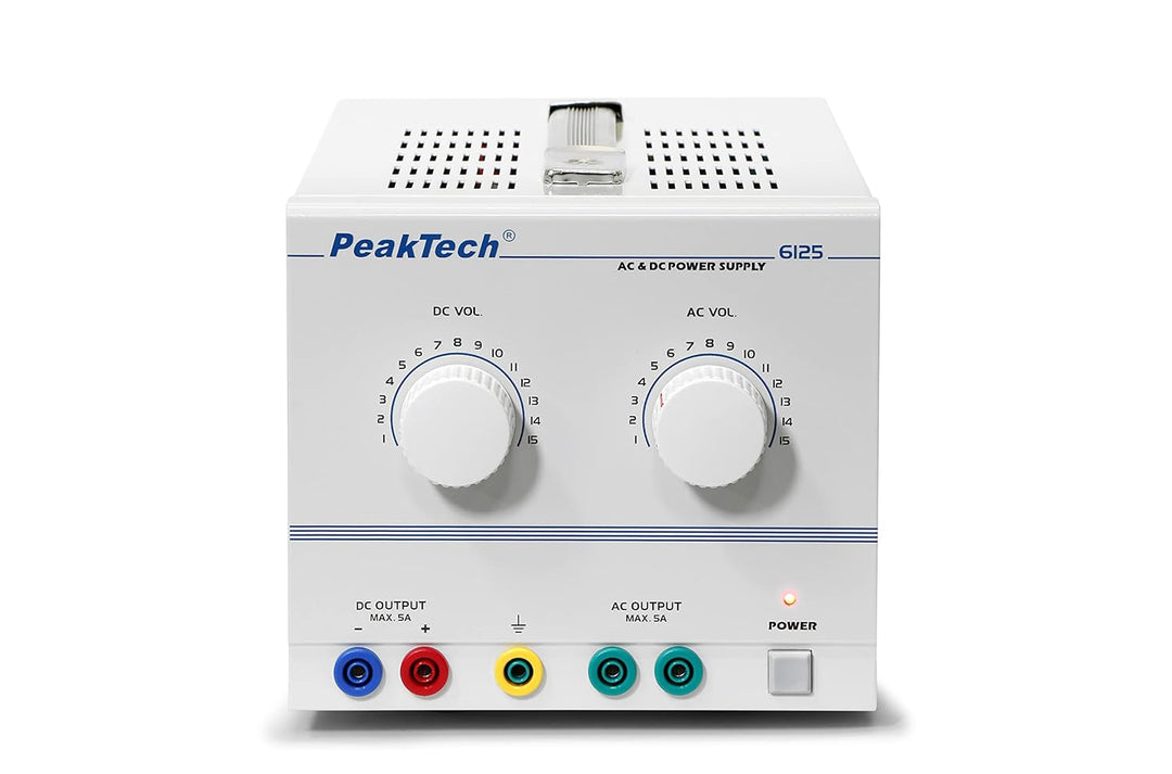 PeakTech DC AC Labornetzteil - Labornetzgerät 1-15V / 5A, linear, 1 Stück, P