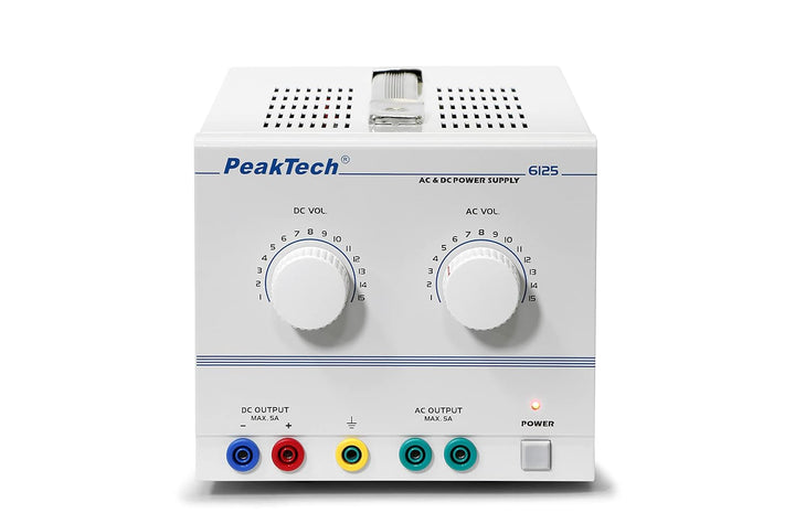 PeakTech DC AC Labornetzteil - Labornetzgerät 1-15V / 5A, linear, 1 Stück, P