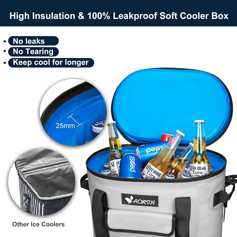 AORIN Kühltasche, 17L/20L kühlbox Wasserdicht, kühltasche klein, Schultergurt Kühlbox mit Flaschenöf