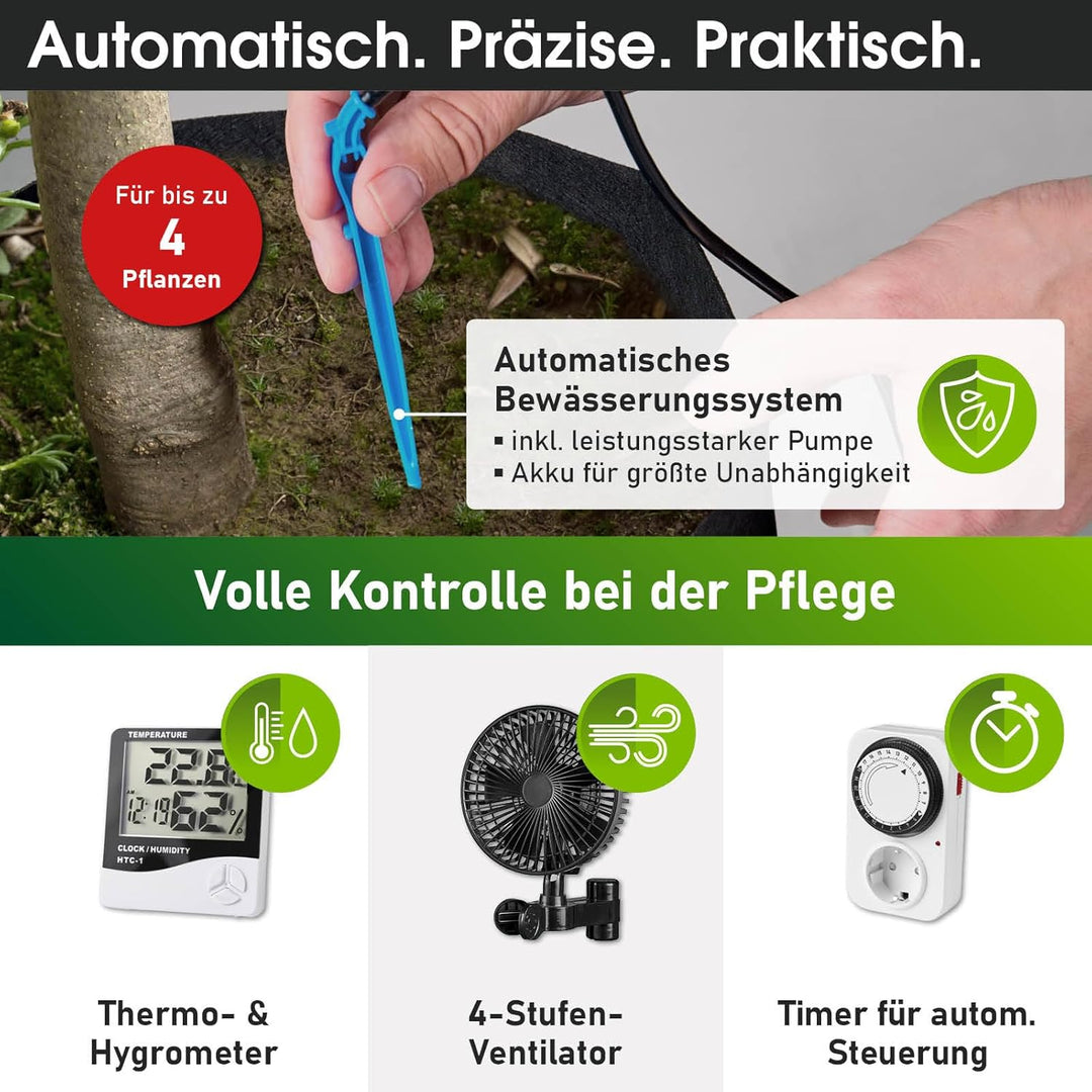 BRAST Growzelt GrowBox | Komplettset inkl. Sonderzubehör | viele Grössen | 60x60x140-120x60x180cm |