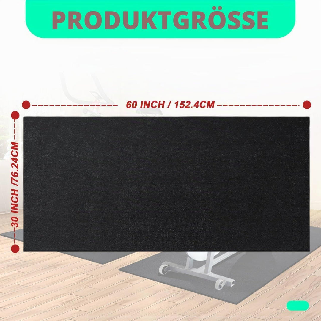 Bodenschutzmatte Laufband | 6 mm, 152 x 76 cm Bodenmatte für Sportgeräte, Fitnessgeräte, Schalldämme