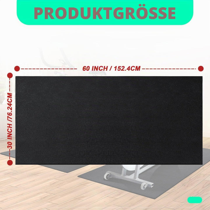 Bodenschutzmatte Laufband | 6 mm, 152 x 76 cm Bodenmatte für Sportgeräte, Fitnessgeräte, Schalldämme